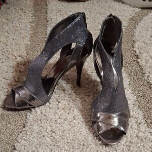 Guess Silver Glitter Heels